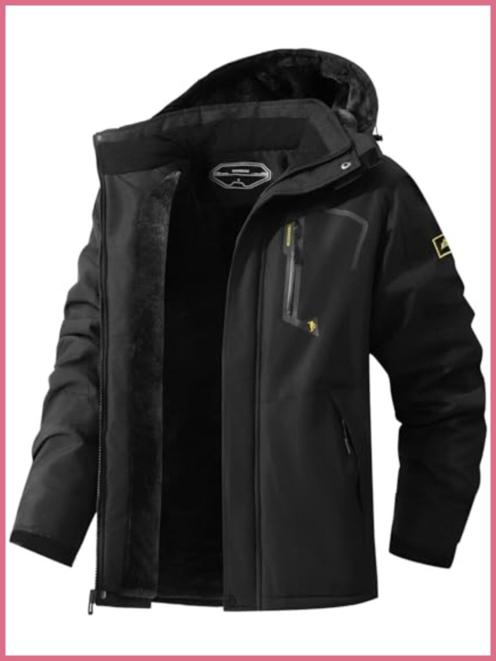 Men's Waterproof Ski Jacket Winter Coat Fleece Lined Hooded